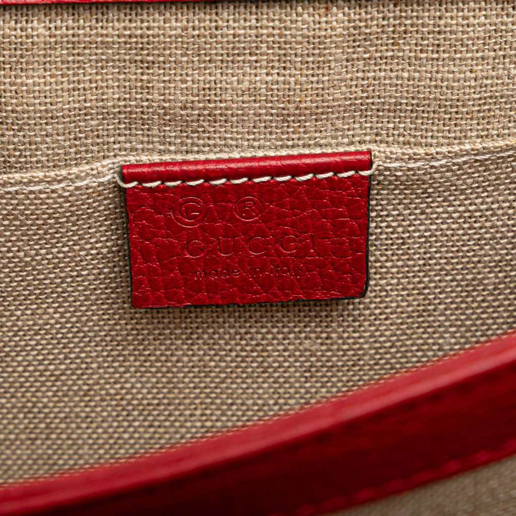 Gucci Small Dollar Calfskin Interlocking G Crossbody Red Leather Very good - Box View