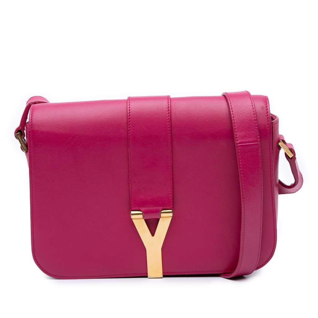 Saint Laurent Leather Chyc Y Ligne Crossbody Pink Leather Good - Front View