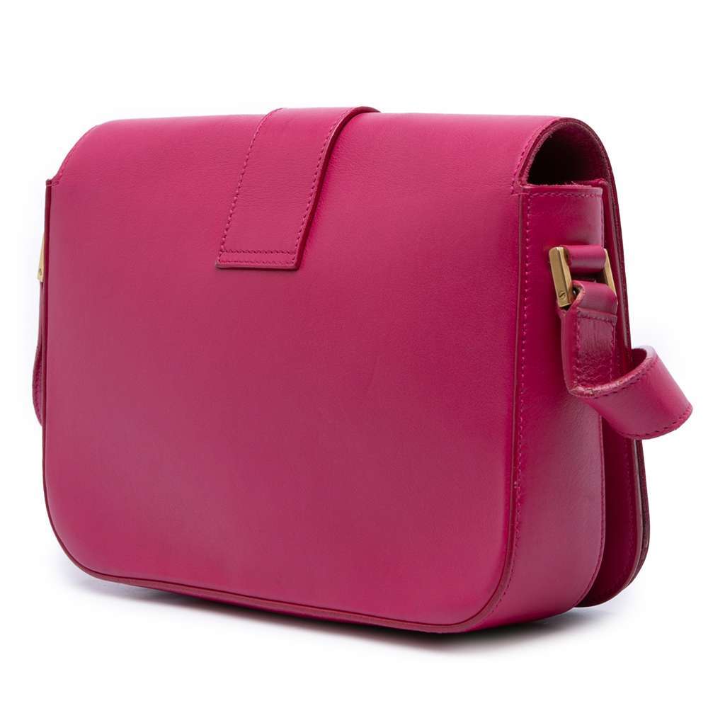 Saint Laurent Leather Chyc Y Ligne Crossbody Pink Leather Good - Back View
