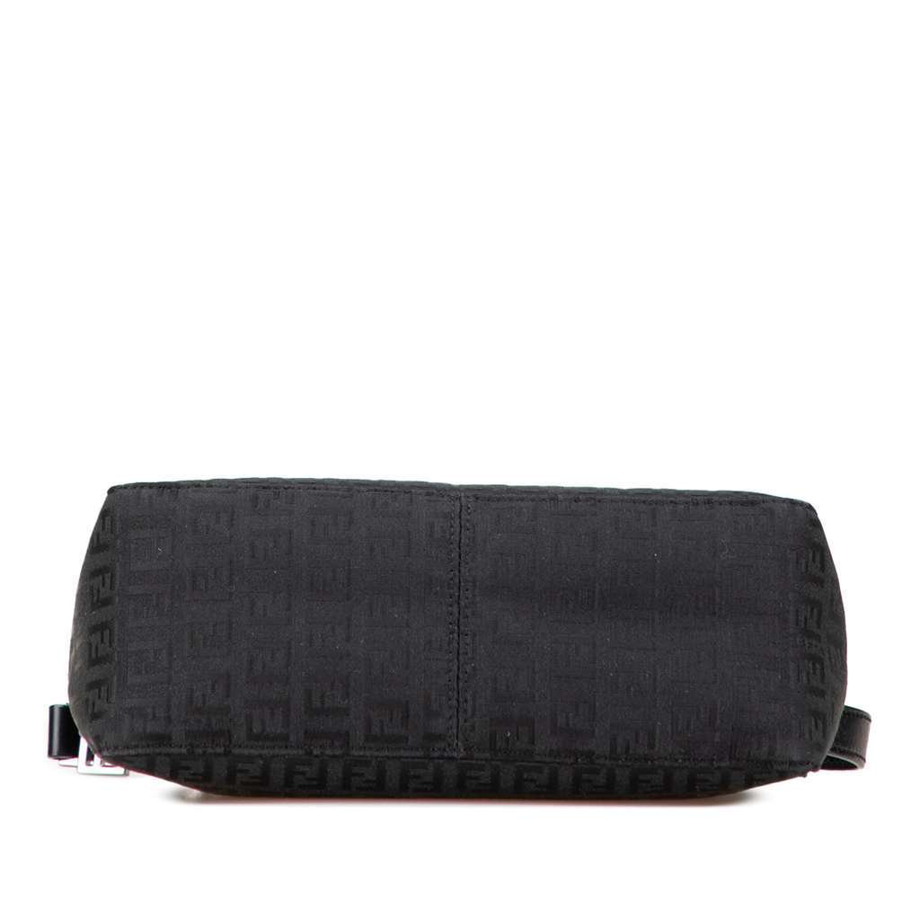 Fendi Zucchino Canvas Shoulder Bag Black Canvas Good - Inside View
