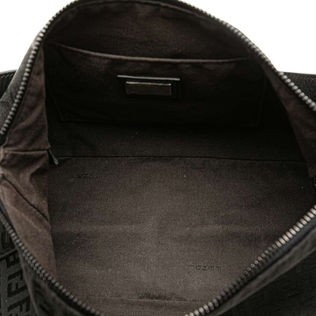 Fendi Zucchino Canvas Shoulder Bag Black Canvas Good - Model View