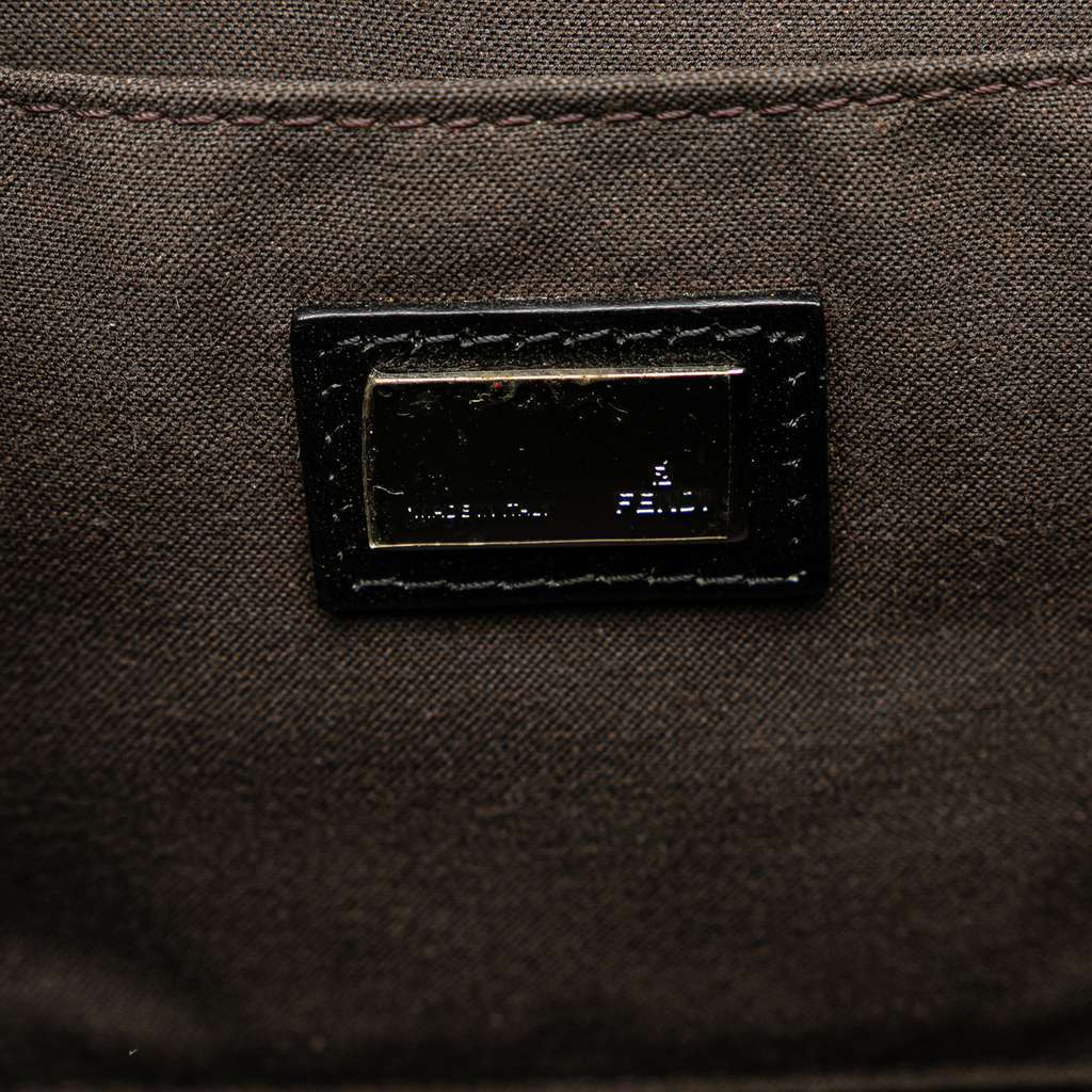 Fendi Zucchino Canvas Shoulder Bag Black Canvas Good - Box View