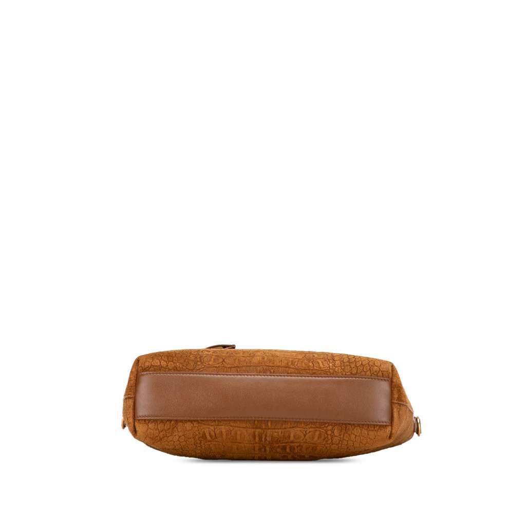 Saint Laurent Toy Croc Embossed Suede North South Shopping Tote Brown Leather Good condition - Inside View