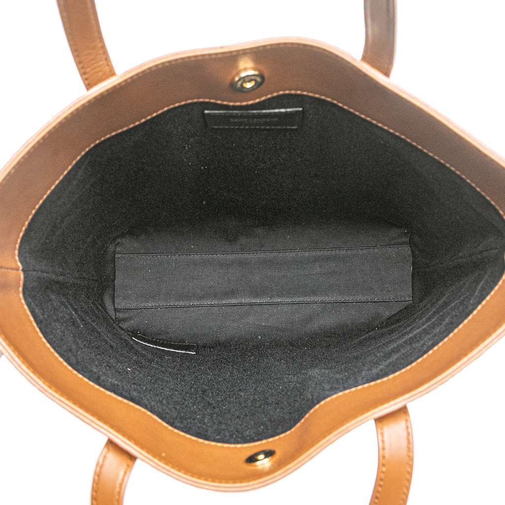 Saint Laurent Toy Croc Embossed Suede North South Shopping Tote Brown Leather Good condition - Model View