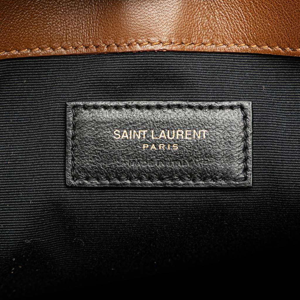 Saint Laurent Toy Croc Embossed Suede North South Shopping Tote Brown Leather Good condition - Box View