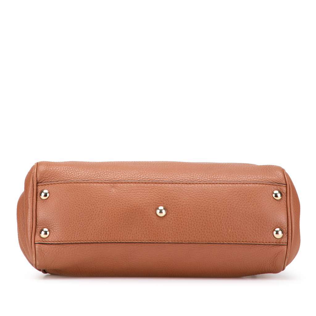 Gucci Small Calfskin Bamboo Shopper Satchel Brown Leather Very good - Inside View