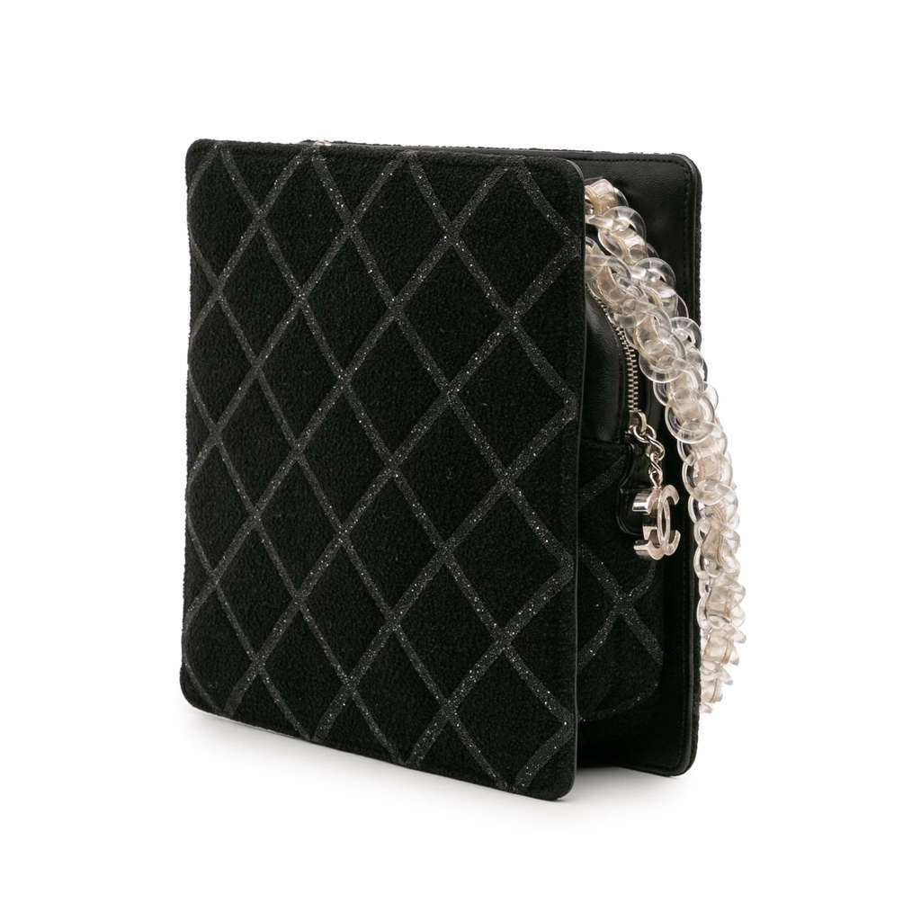 Chanel CC Tweed Chain Fantasy Crossbody Black Tweed Very good - Back View