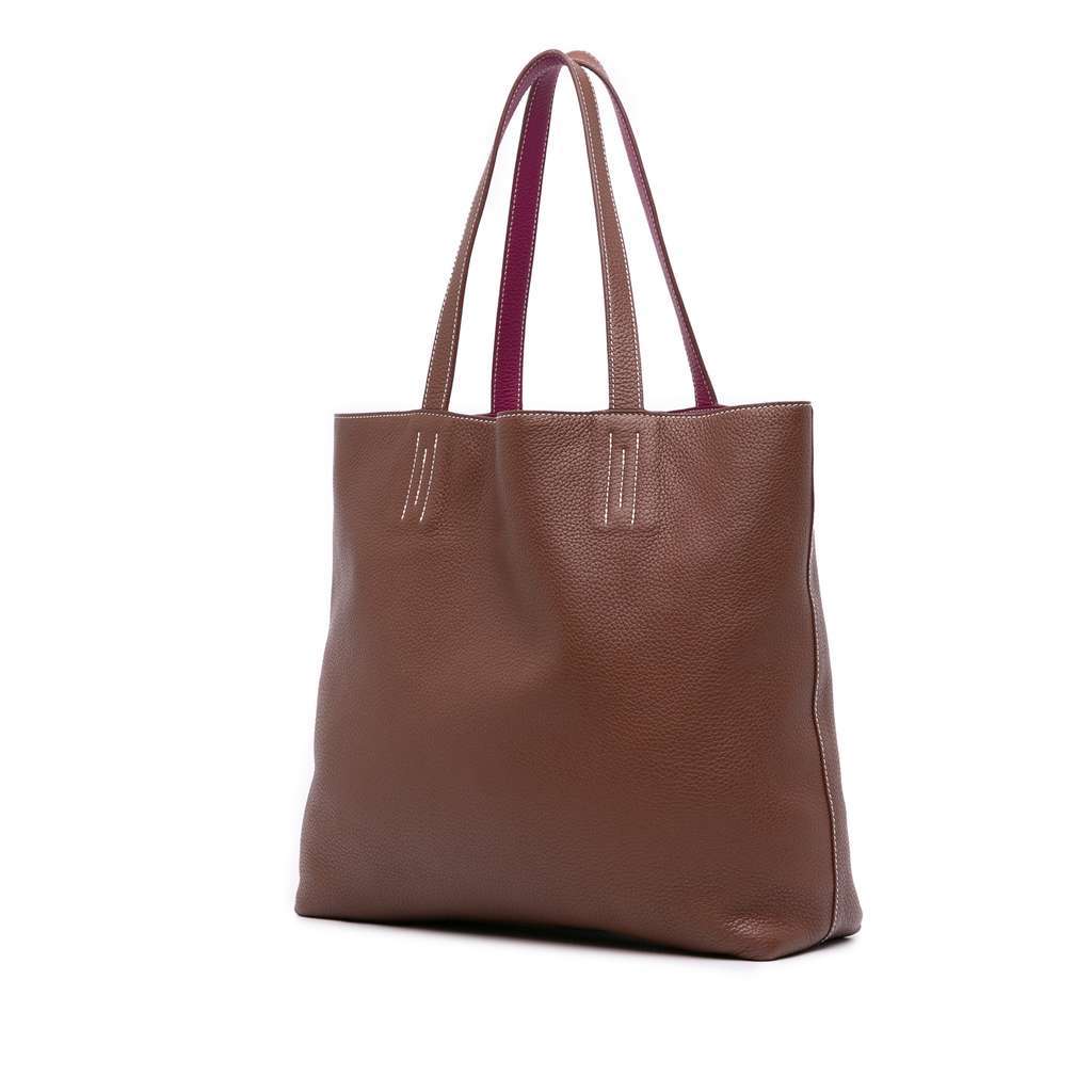 Hermès Clemence Double Sens 36 Brown Leather Good condition - Back View