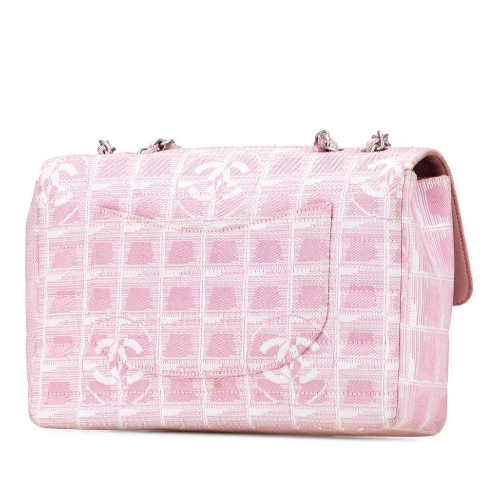Chanel Medium New Travel Line Nylon Single Flap Pink Good condition - Back View