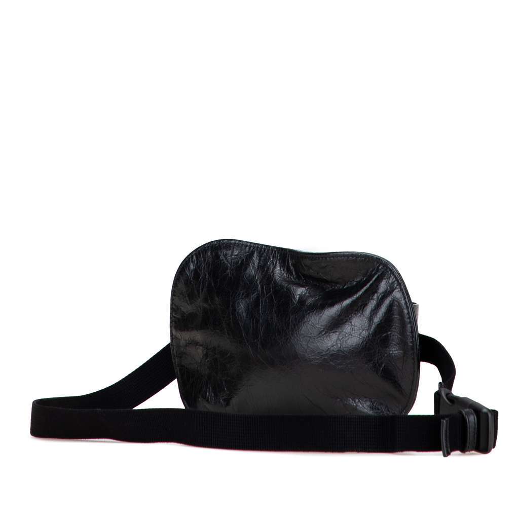 Gucci Calfskin Morpheus Double Zip Belt Bag Black Leather Good - Back View