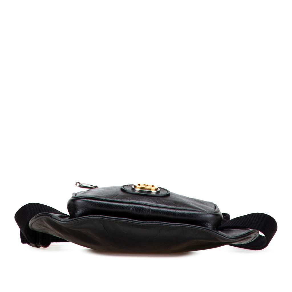 Gucci Calfskin Morpheus Double Zip Belt Bag Black Leather Good - Inside View