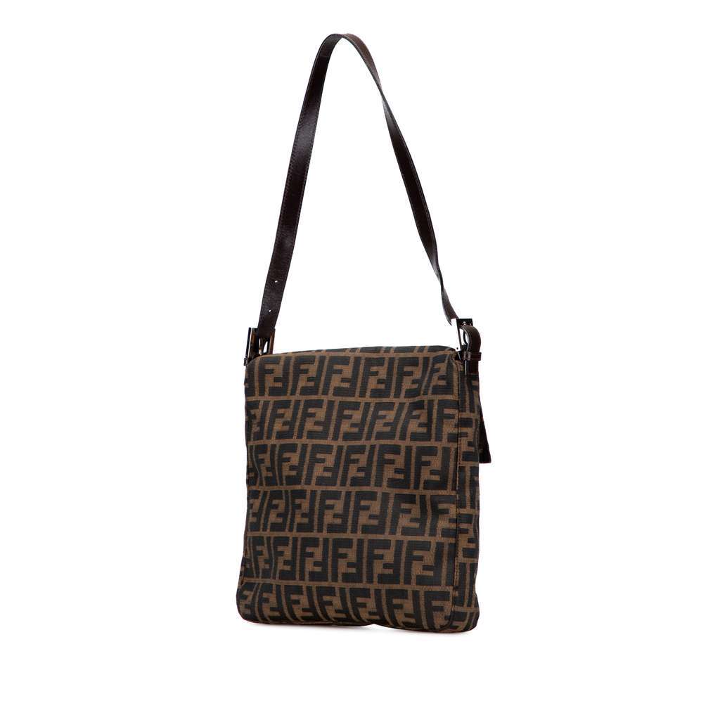 Fendi Zucca Canvas Shoulder Bag Brown Canvas Very good - Back View