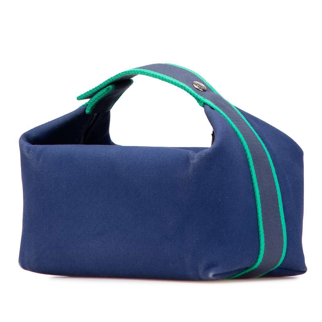 Hermès Small Canvas Bride A Brac Blue Canvas Very good - Back View