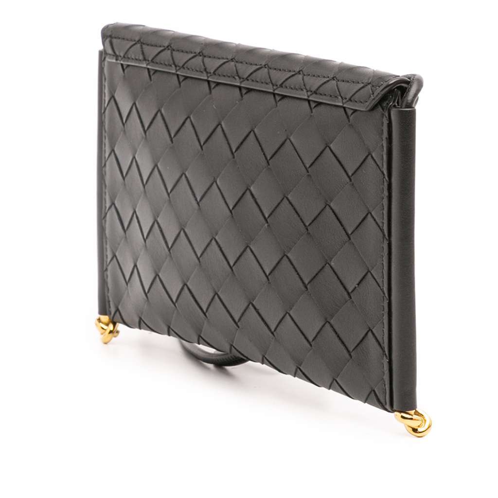 Bottega Veneta Calfskin Intrecciato Solstice Phone Pouch Black Leather Very good - Back View