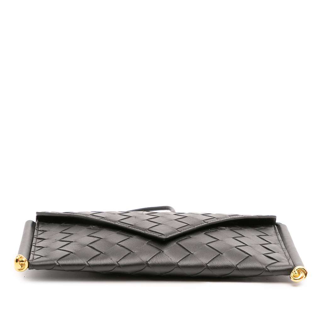 Bottega Veneta Calfskin Intrecciato Solstice Phone Pouch Black Leather Very good - Inside View