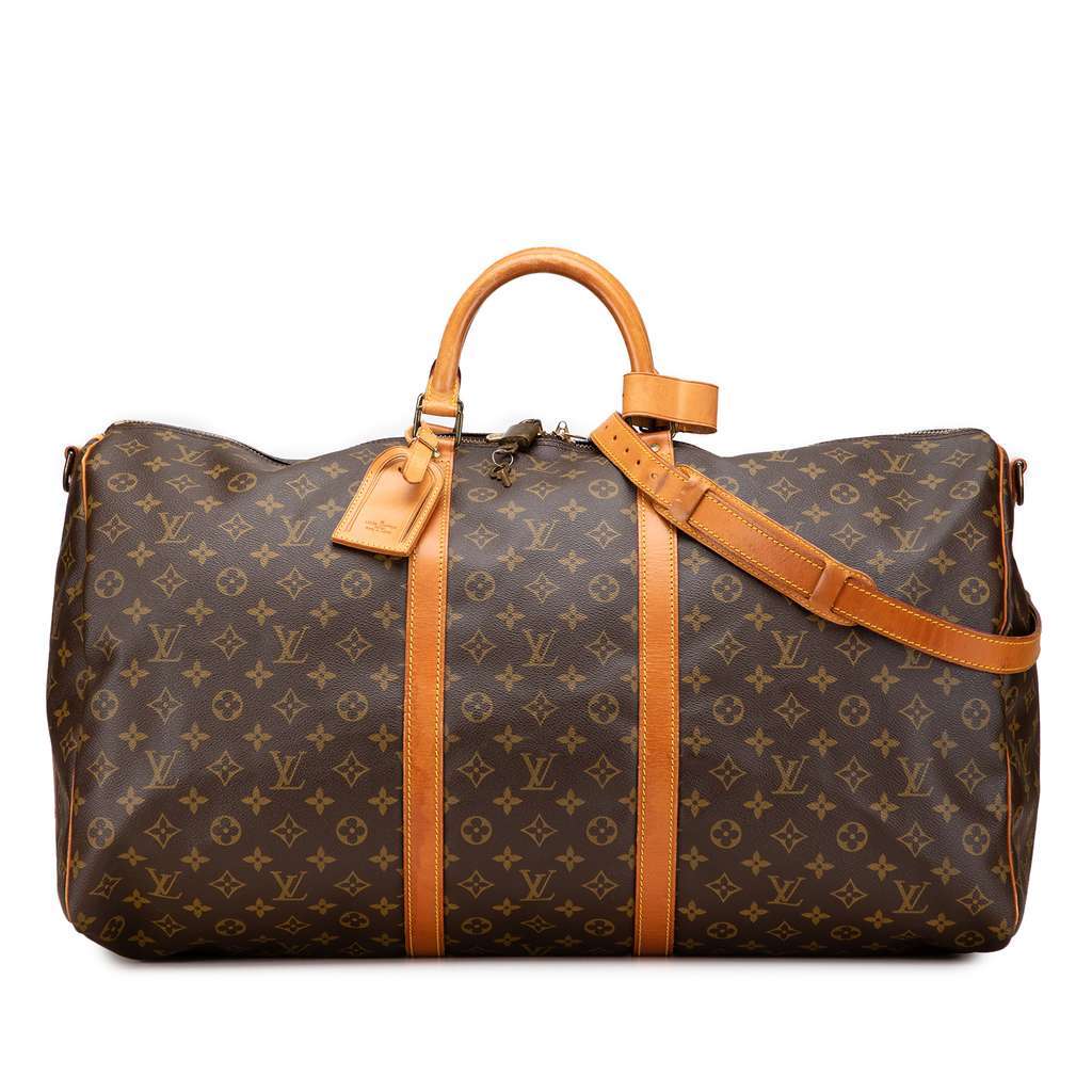 Louis Vuitton Monogram Keepall Bandouliere 60 Brown Fair - Front View