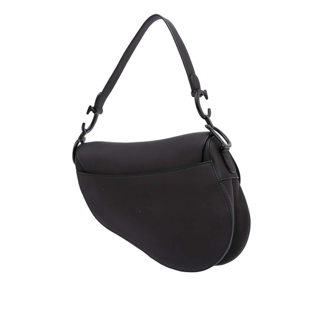 Dior Ultra Matte Calfskin Saddle Bag Black Leather Good - Back View