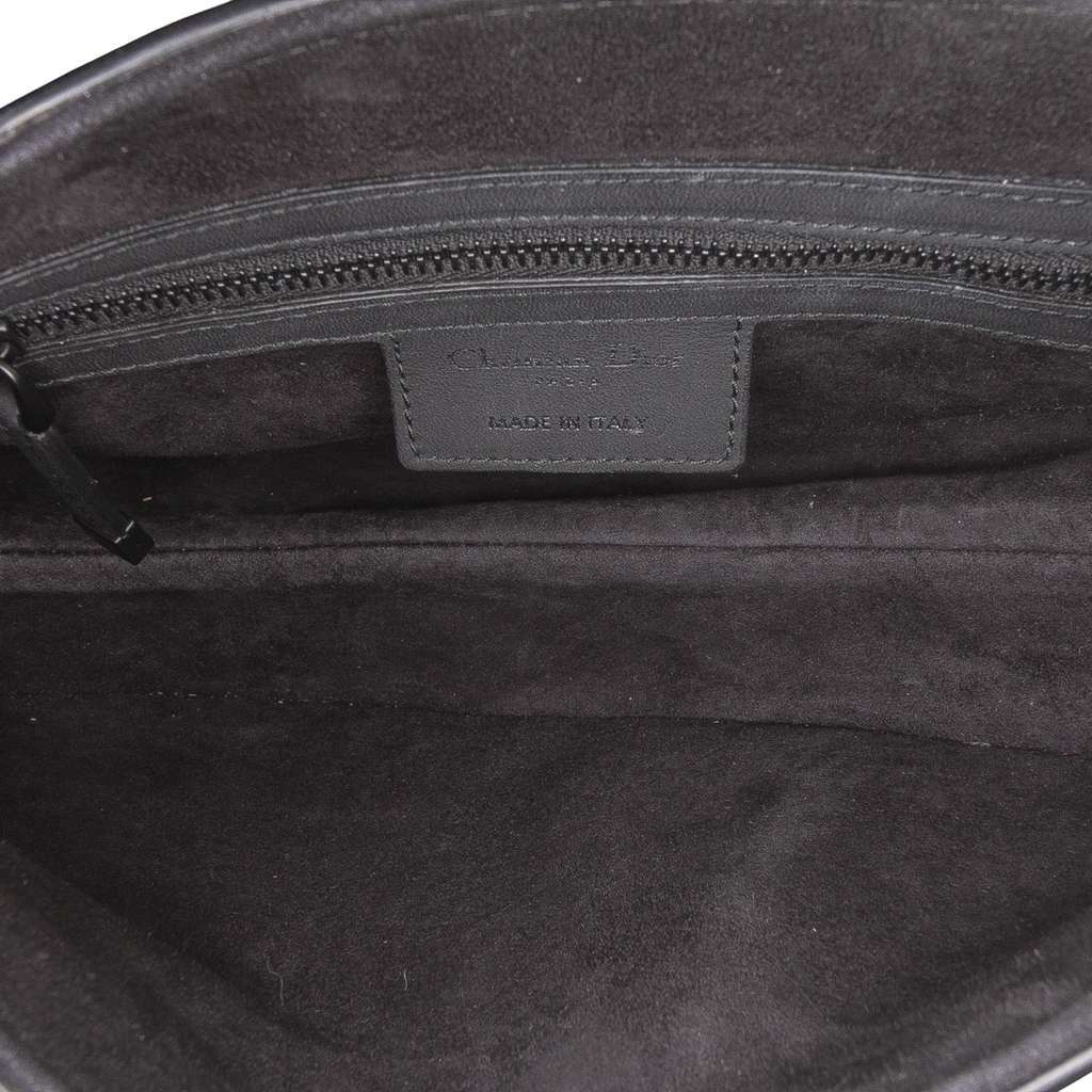 Dior Ultra Matte Calfskin Saddle Bag Black Leather Good - Model View