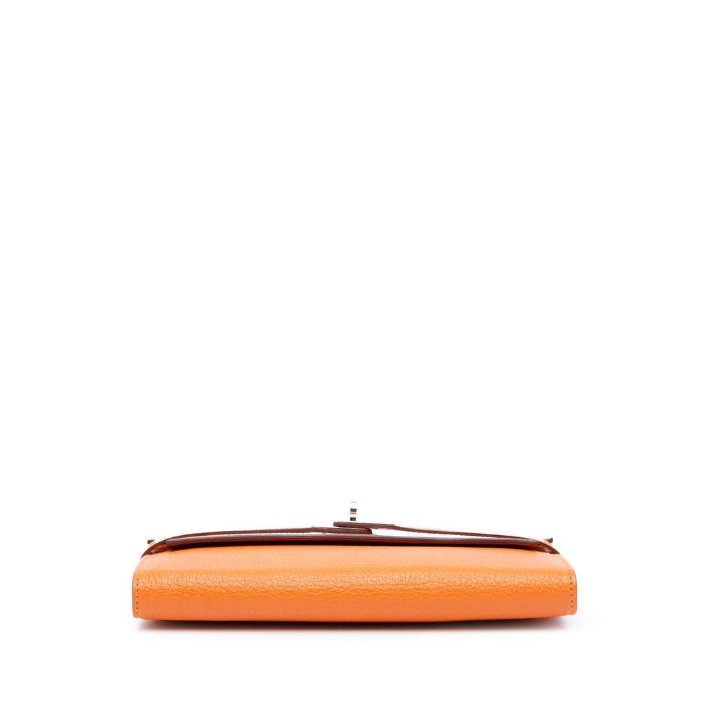 Hermès Chevre Mysore Kelly Longue Wallet Orange Leather Good condition - Inside View
