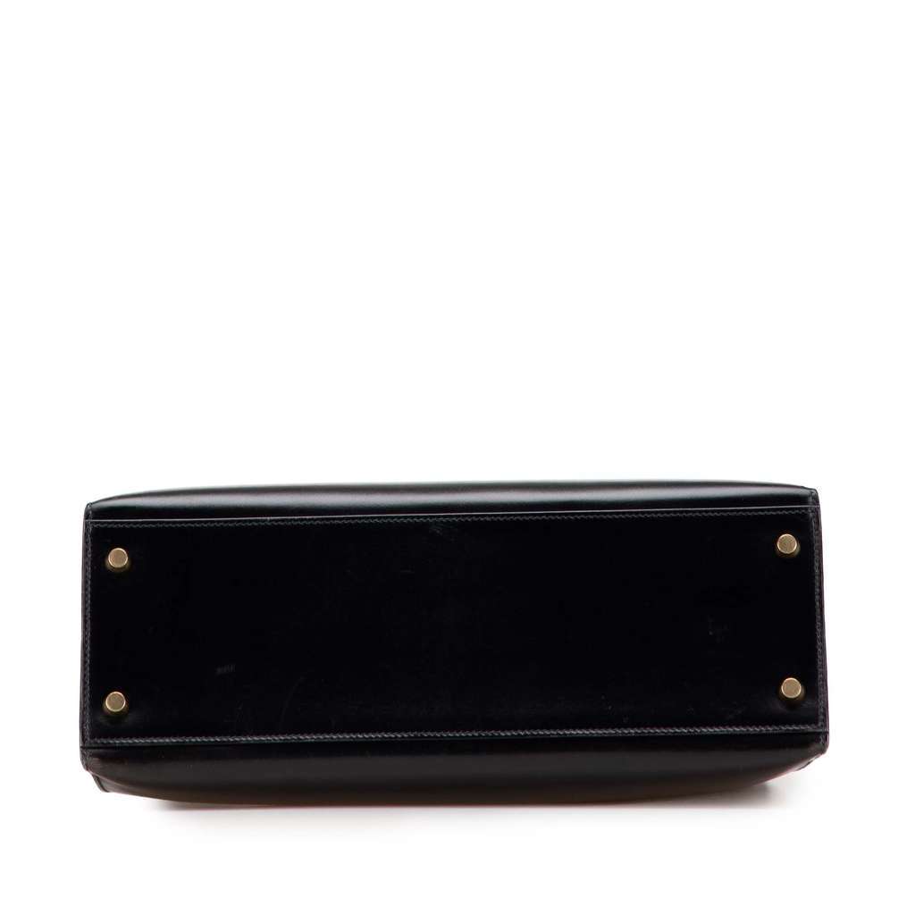 Hermès Box Calf Kelly Sellier 32 Black Leather Good condition - Inside View