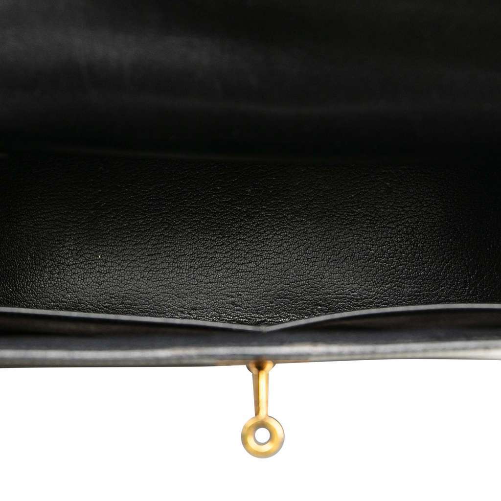 Hermès Box Calf Kelly Sellier 32 Black Leather Good condition - Model View