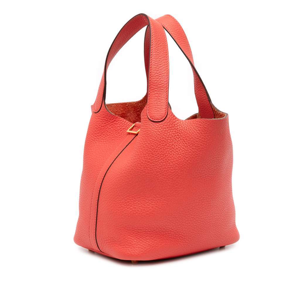 Hermès Clemence Picotin Lock 18 Red Leather Good condition - Back View