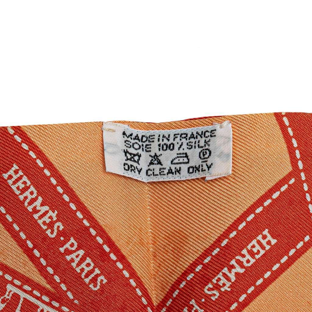 Hermès Bolduc Silk Twilly Scarf Orange Silk Good condition - Inside View