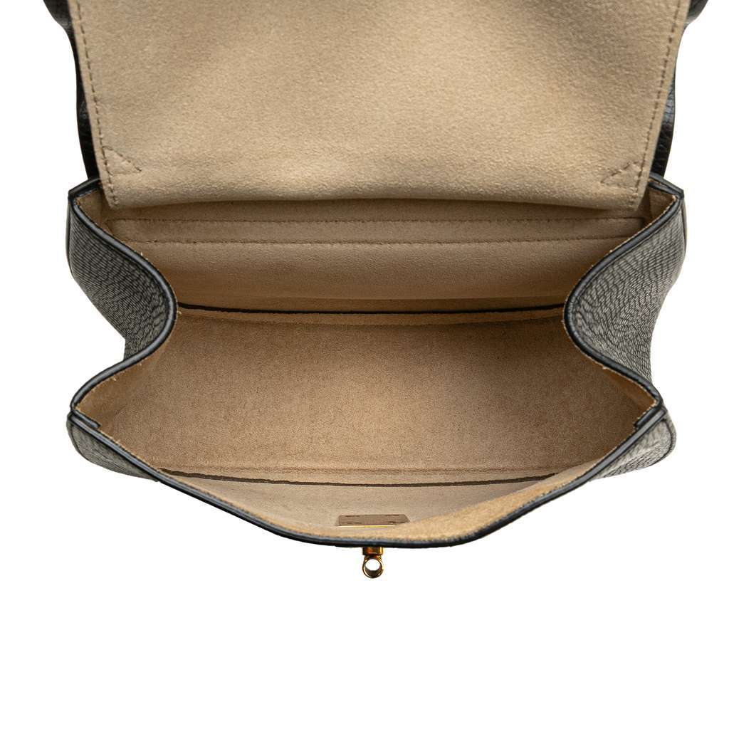 Chloé Small Bicolor Smooth and Grained Calfskin Drew Crossbody Black Leather Good condition - Model View