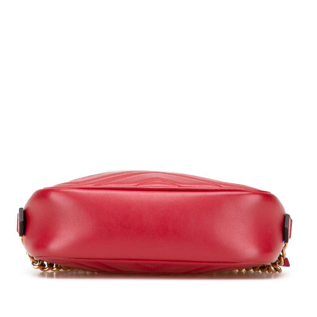 Gucci Mini GG Marmont Matelasse Leather Crossbody Red Leather Very good - Inside View
