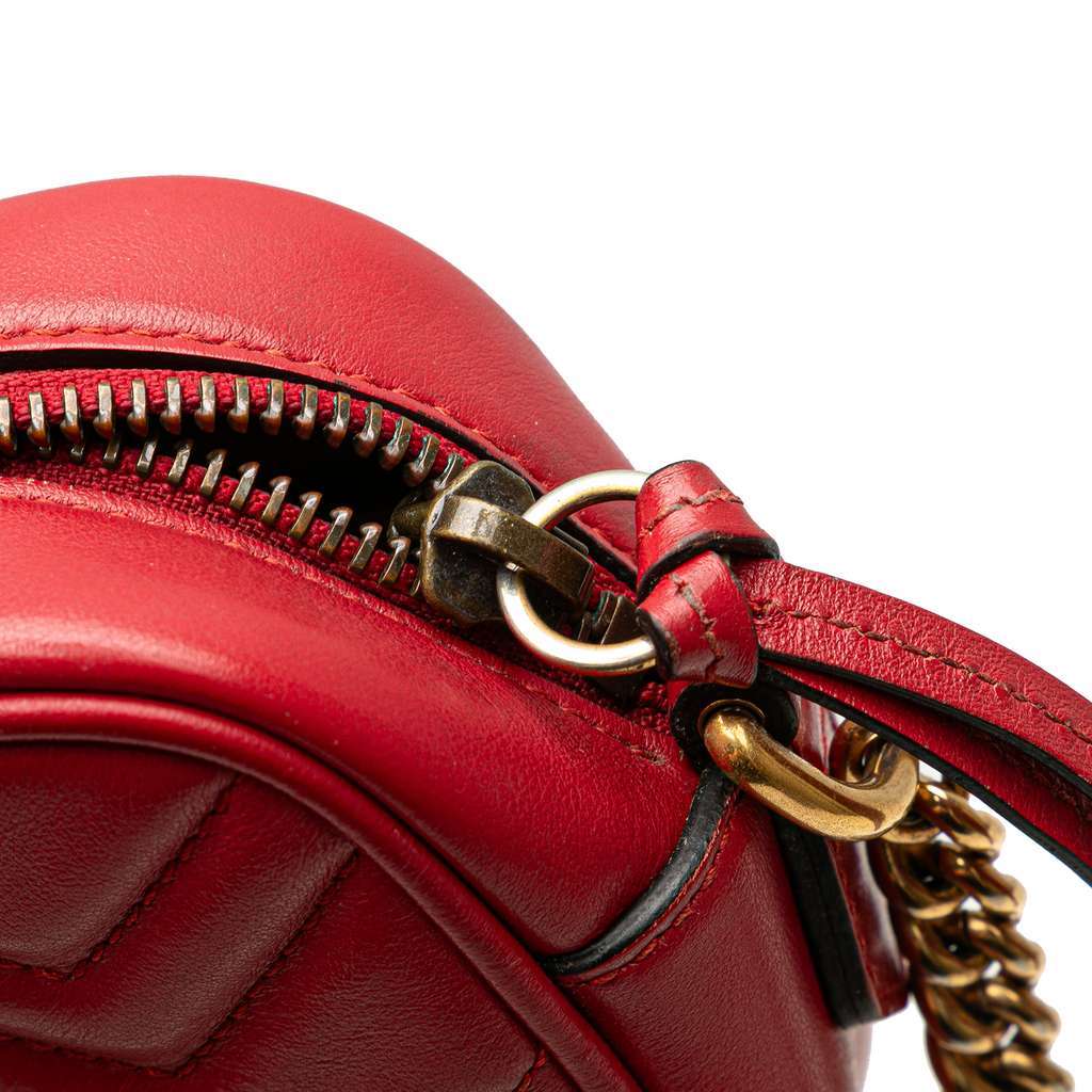 Gucci Mini GG Marmont Matelasse Leather Crossbody Red Leather Very good - Box View