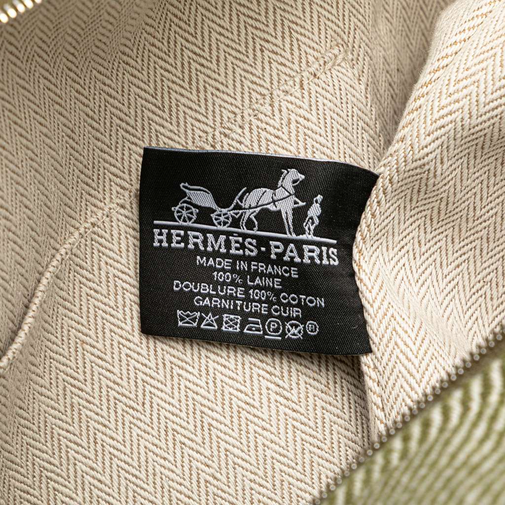 Hermès Large Wool Bride A Brac H Natte Case Green Wool Good condition - Box View