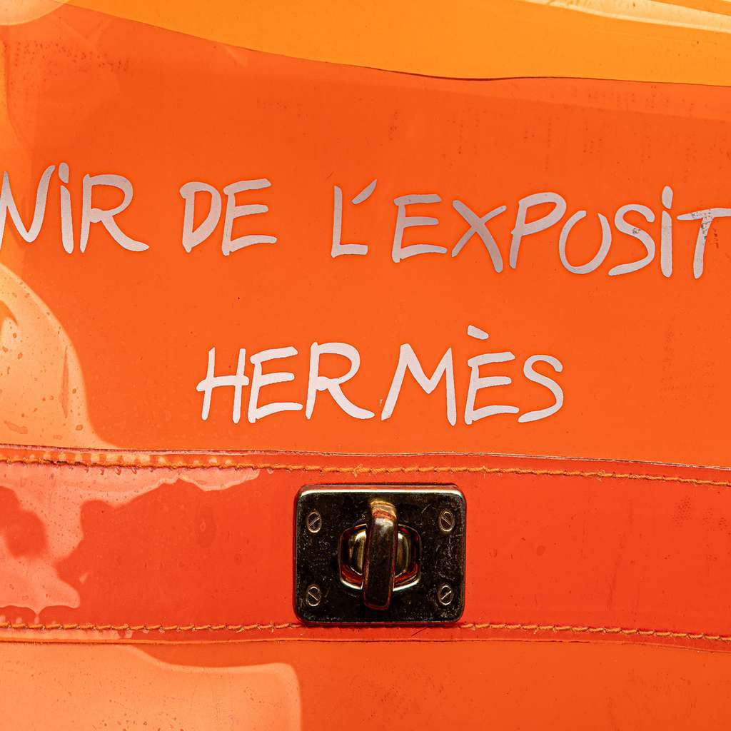 Hermès Vinyl Souvenir De L Exposition Kelly Handbag Orange Good condition - Box View