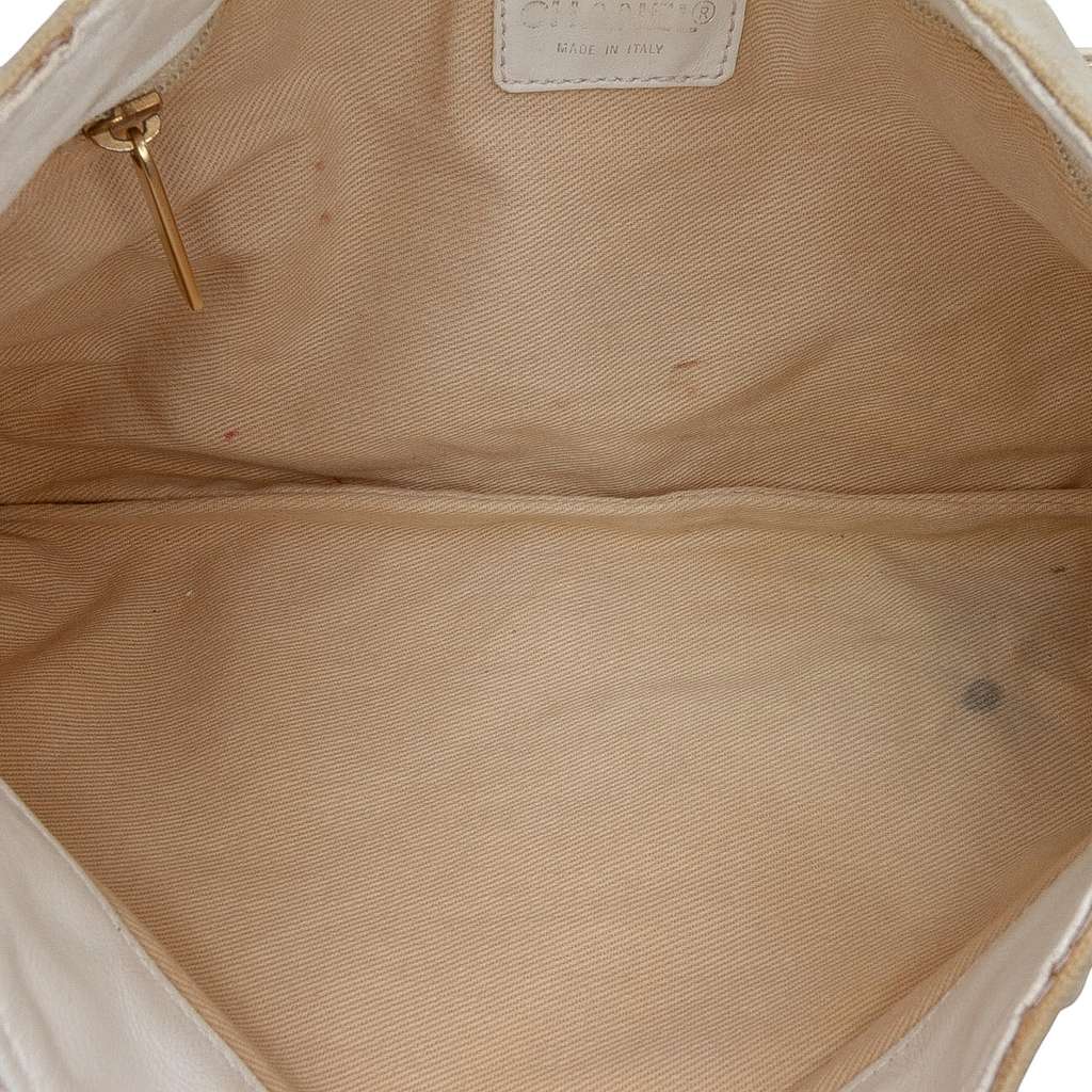 Chanel Canvas Olsen Shoulder Bag Brown Canvas Good - Model View