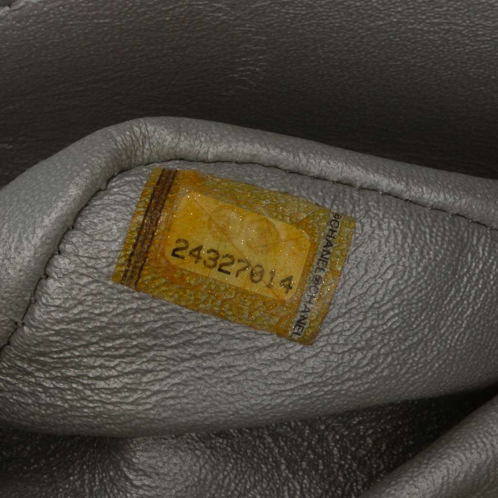 Chanel Medium Classic Quilted Tweed and Metallic Lambskin Double Flap Black Tweed Good - Box View