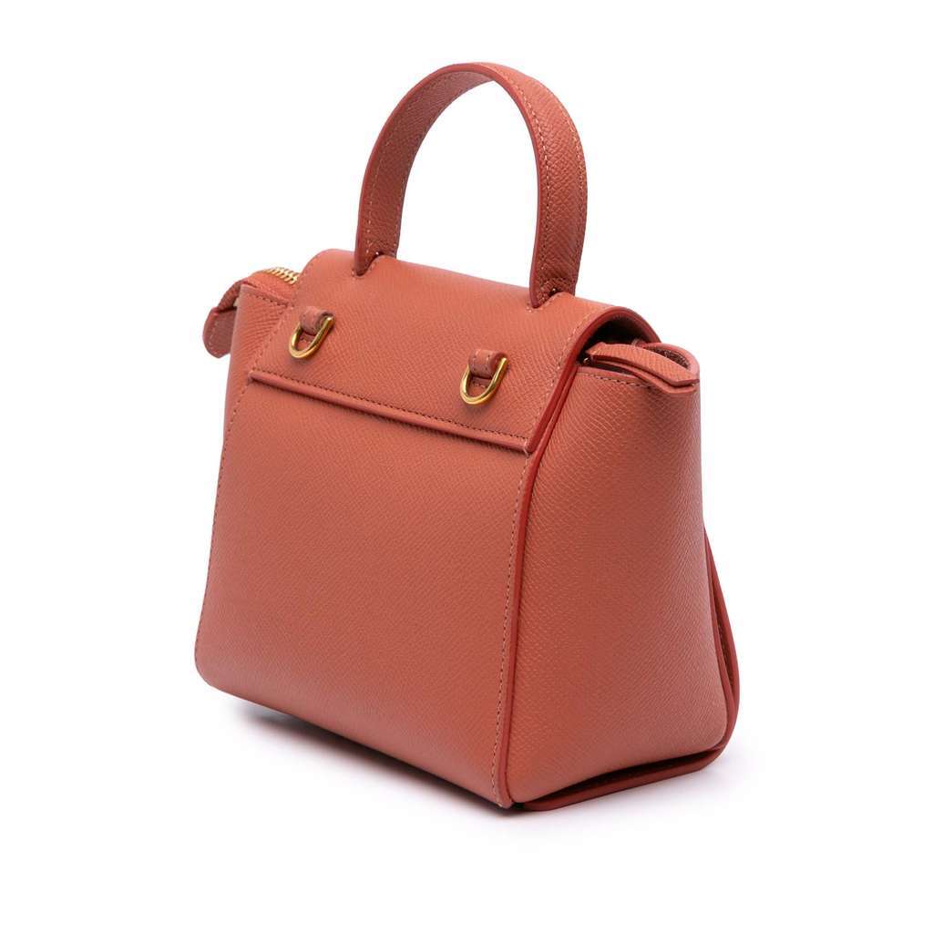 Celine Pico Grained Calfskin Belt Bag Orange Leather Good condition - Back View
