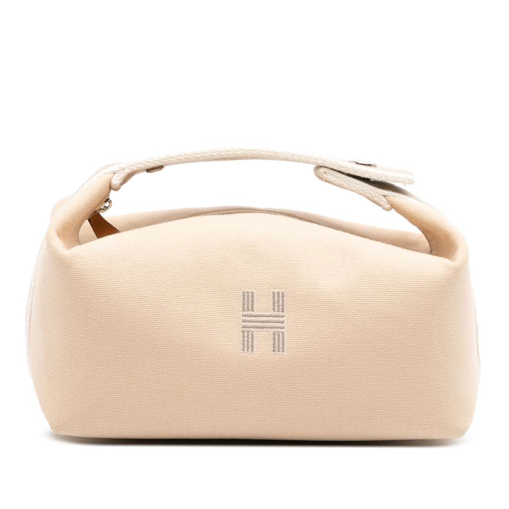 Hermès Small Canvas Bride A Brac Case Brown Canvas Good condition - Front View