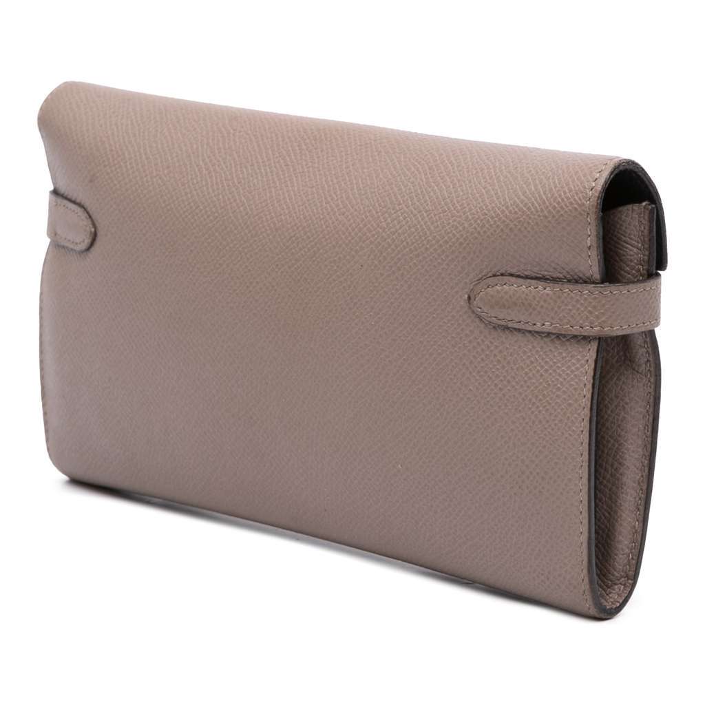 Hermès Epsom Kelly Longue Wallet Brown Leather Good condition - Back View