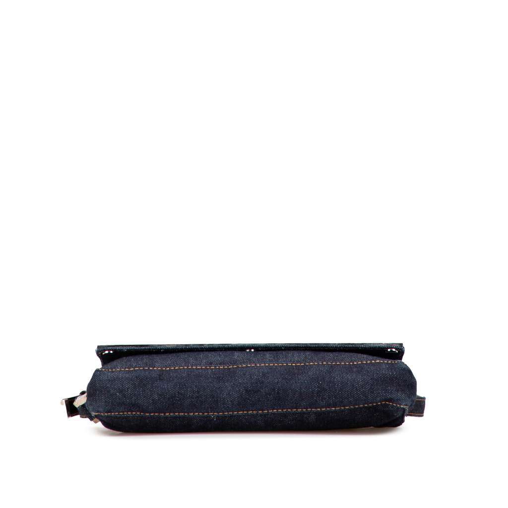 Fendi Denim Shoulder Bag Blue Denim Good - Inside View