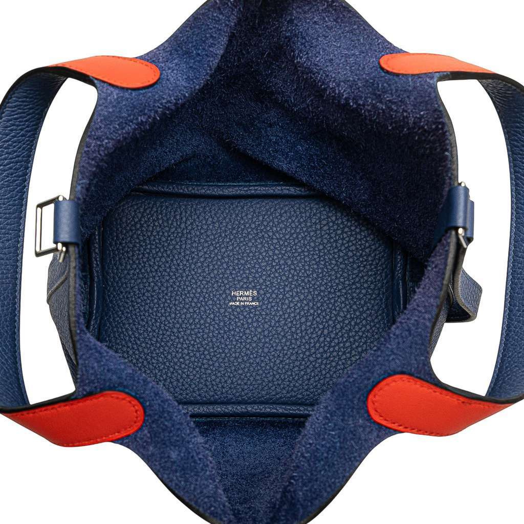 Hermès Clemence and Swift Picotin Lock 18 Eclat Blue Leather Good condition - Model View