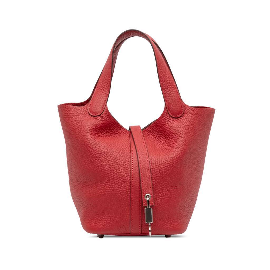 Hermès Clemence Picotin Lock 18 Red Leather Good condition - Front View