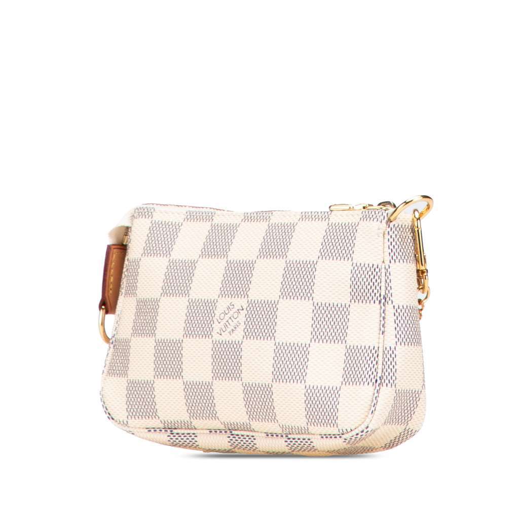 Louis Vuitton Damier Azur Mini Pochette Accessoires White Canvas Very good - Back View