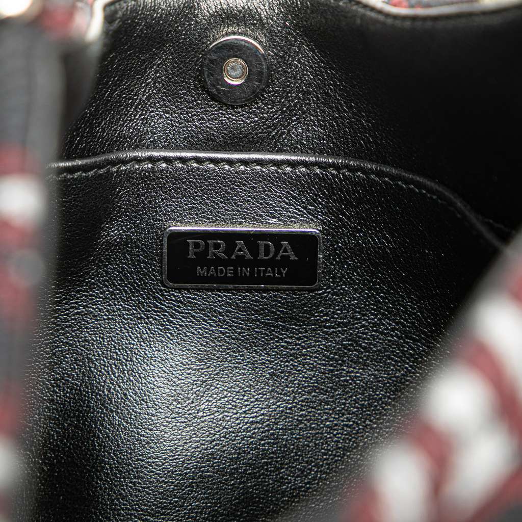Prada Jacquard Knit Cleo Shoulder Bag Black Jacquard Very good - Box View