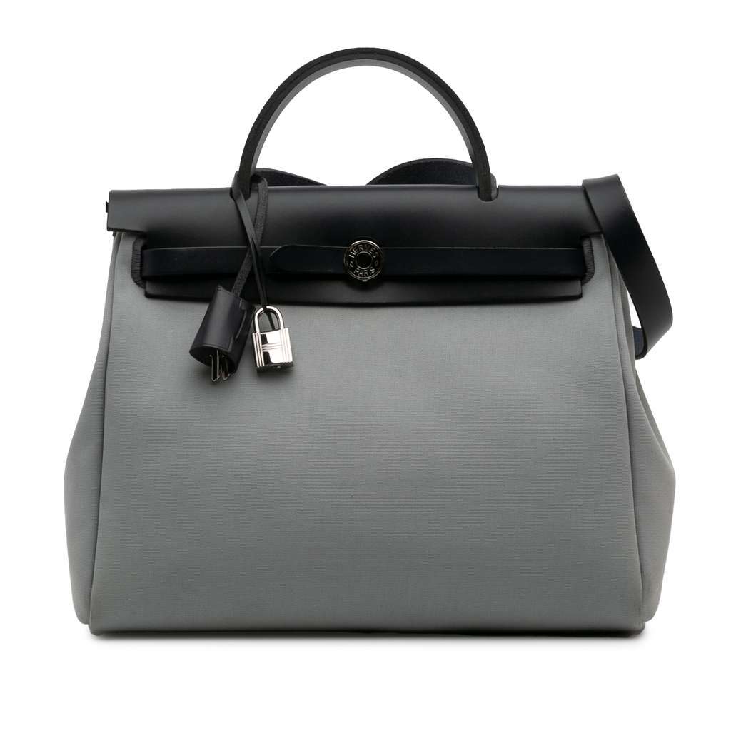 Hermès Toile Herbag Zip 31 Grey Canvas Good condition - Front View