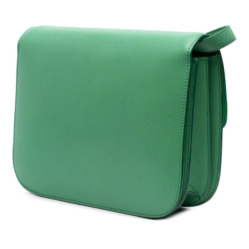 Celine Medium Calfskin Classic Box Green Leather Very good condition - Back View