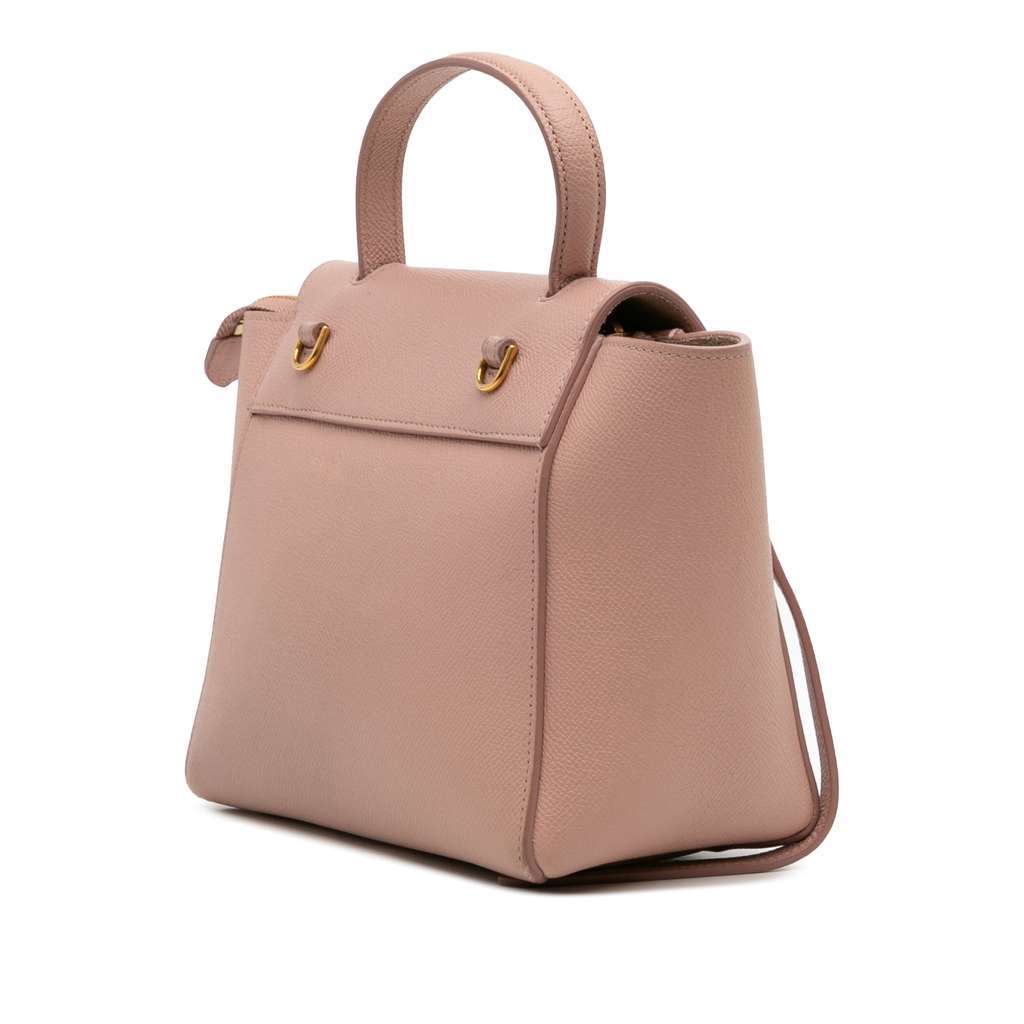 Celine Nano Grained Calfskin Belt Bag Pink Leather Good condition - Back View