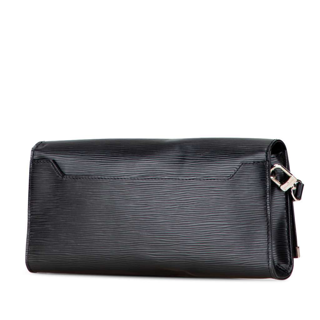 Louis Vuitton Epi Sevigne Clutch Black Leather Good - Back View