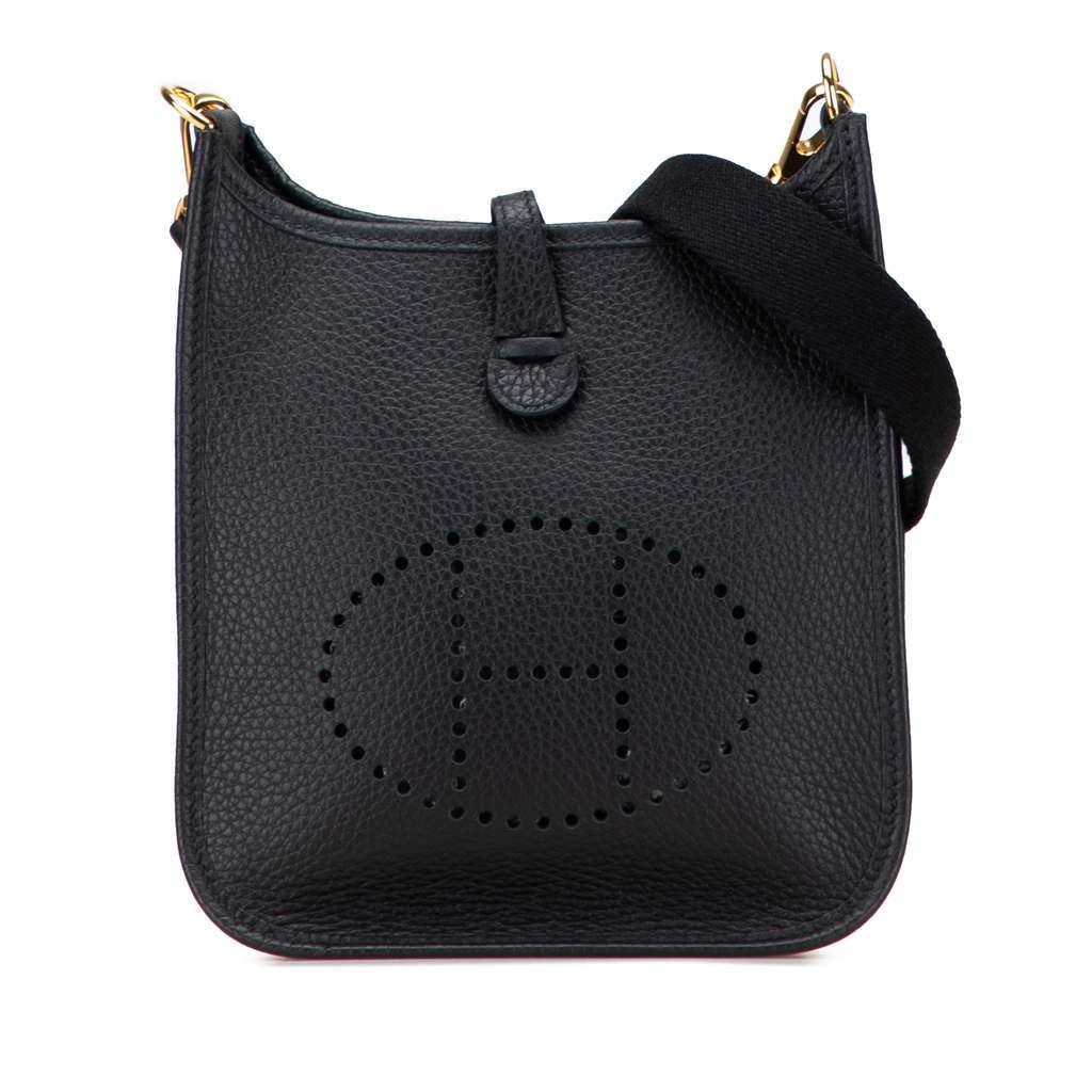 Hermès Clemence Evelyne TPM Black Leather Good condition - Front View