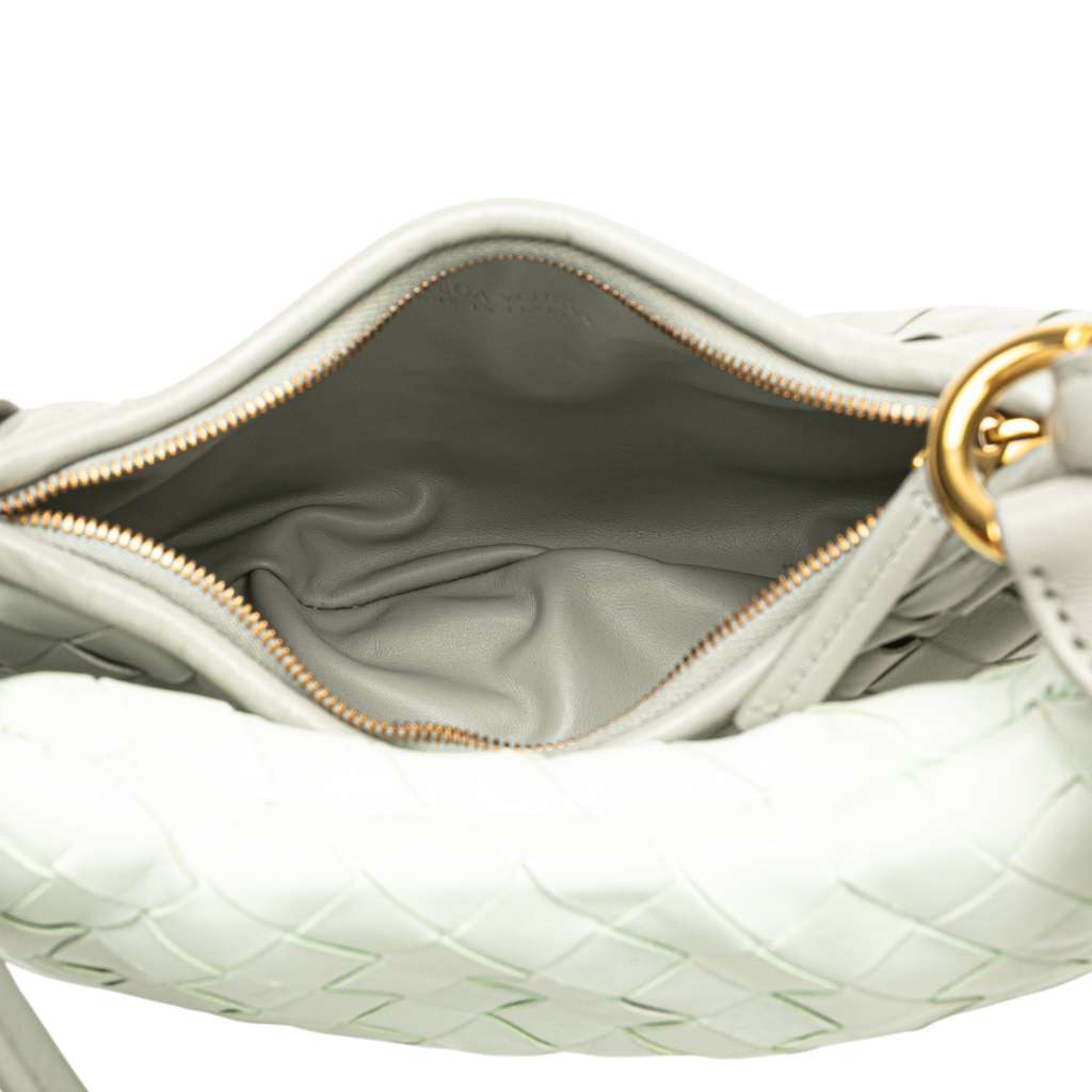 Bottega Veneta Small Bicolor Lambskin Intrecciato Gemelli Bag Grey Leather Very good - Model View