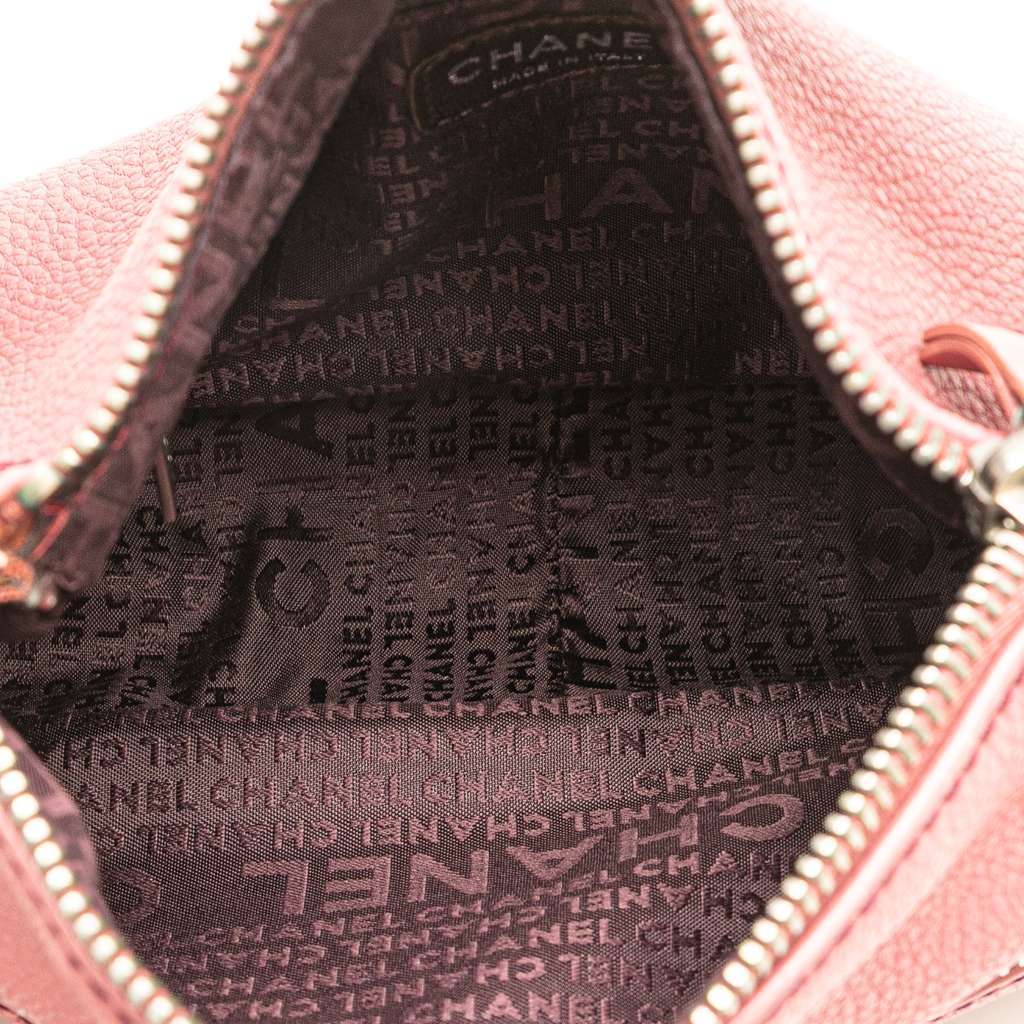 Chanel Calfskin LAX Front Pocket Shoulder Bag Pink Leather Good - Model View