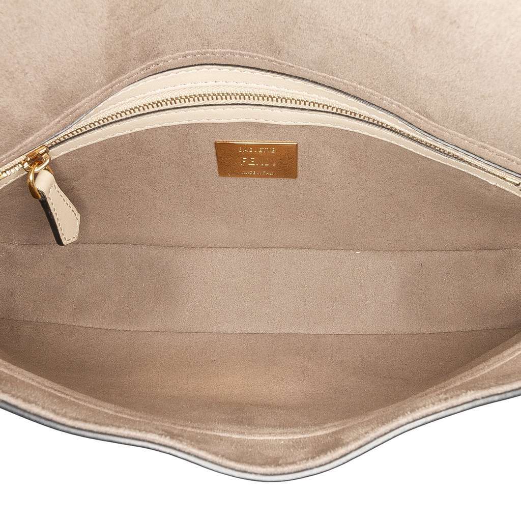 Fendi Medium Calfskin Flip Baguette Brown Leather Good - Model View